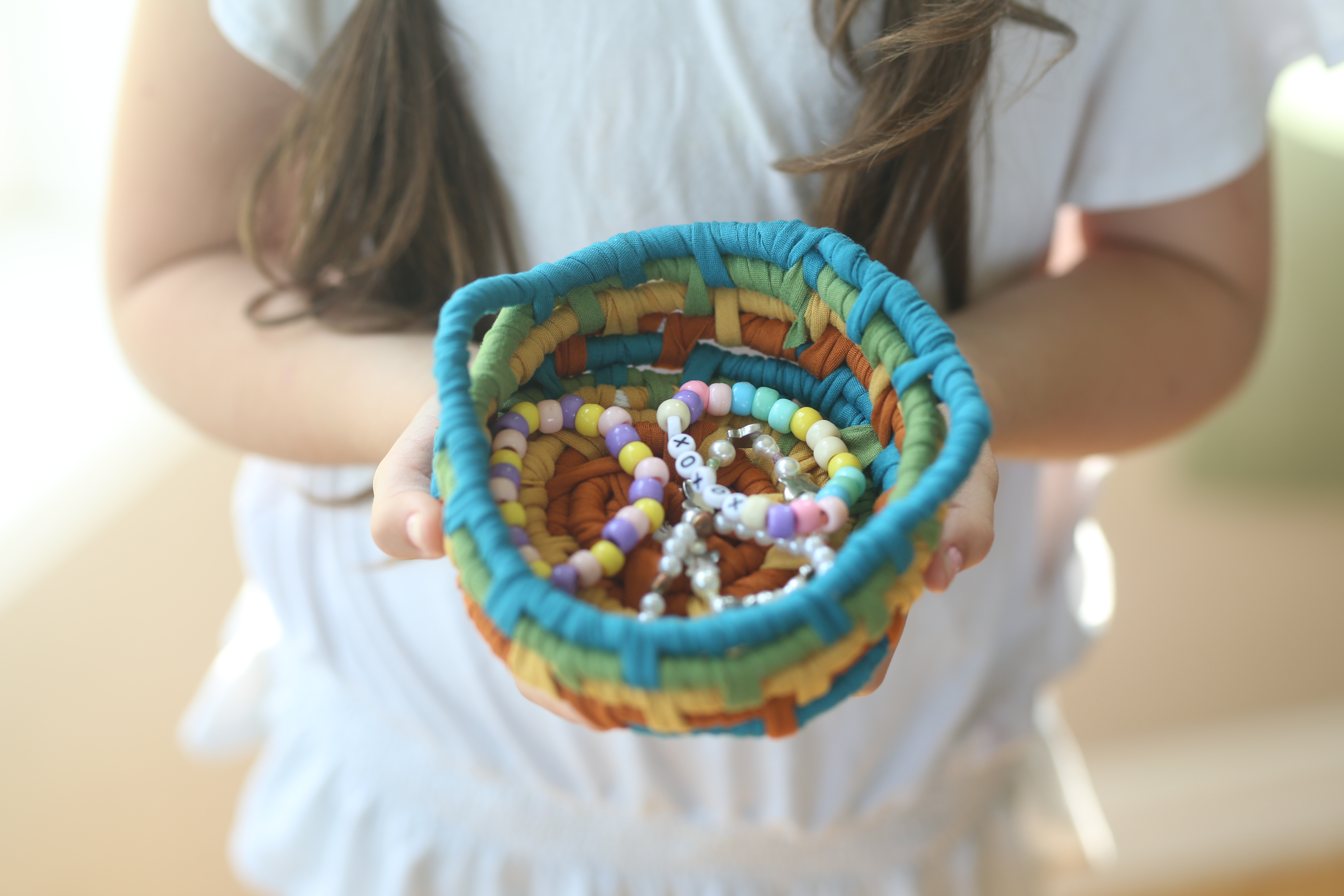Past project: Coil Basket made by children using our craft kits