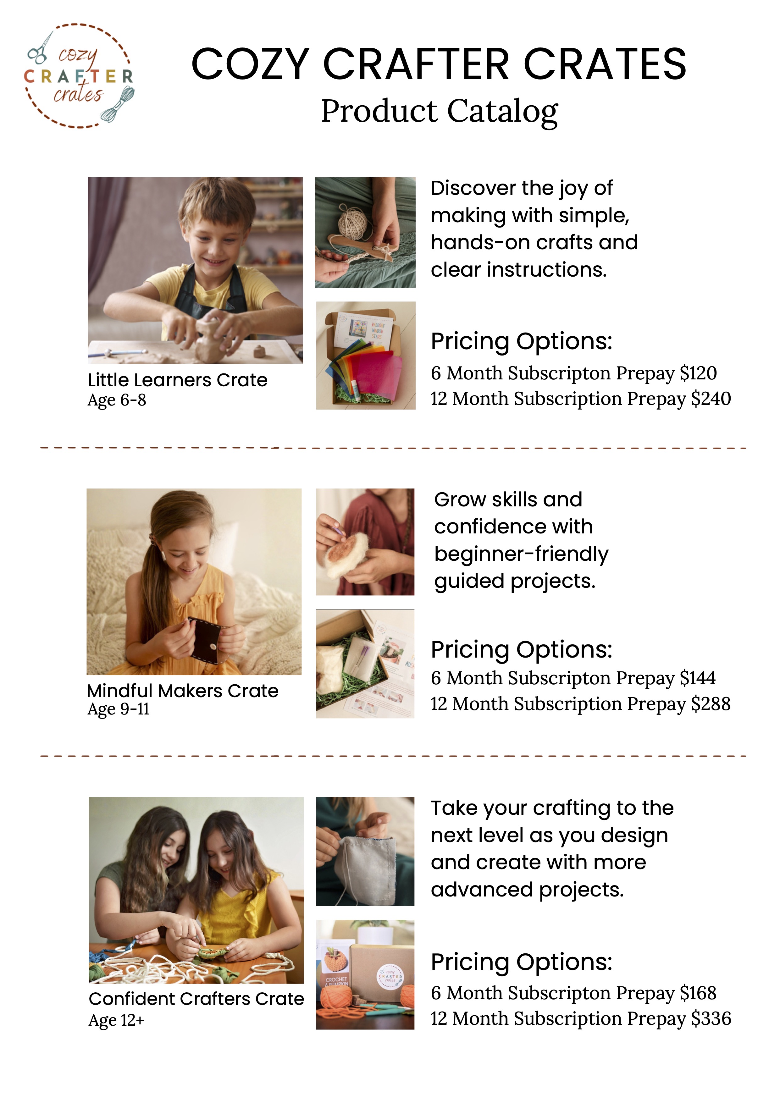 Cozy Crafter Crates Product Catalog