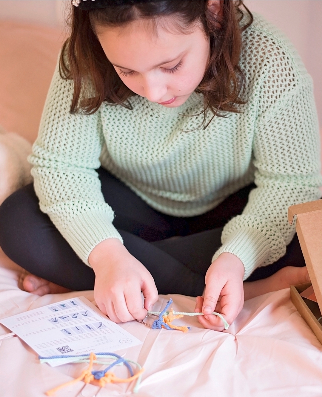 Step-by-step craft project in progress