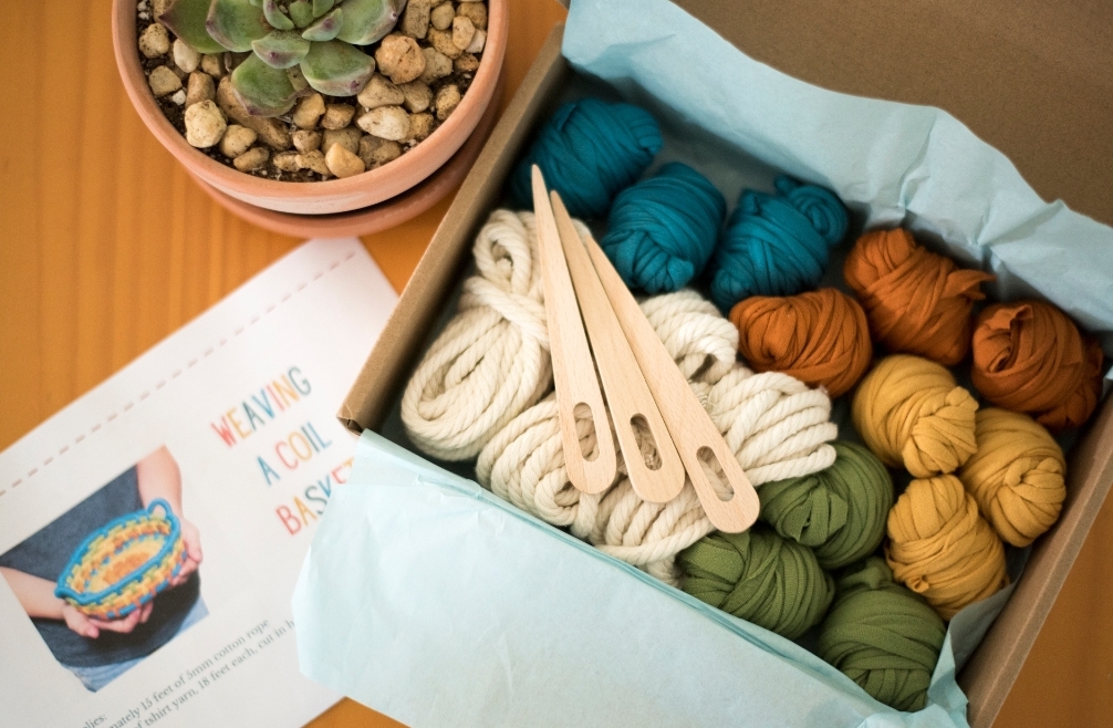 Completed craft projects from monthly kits