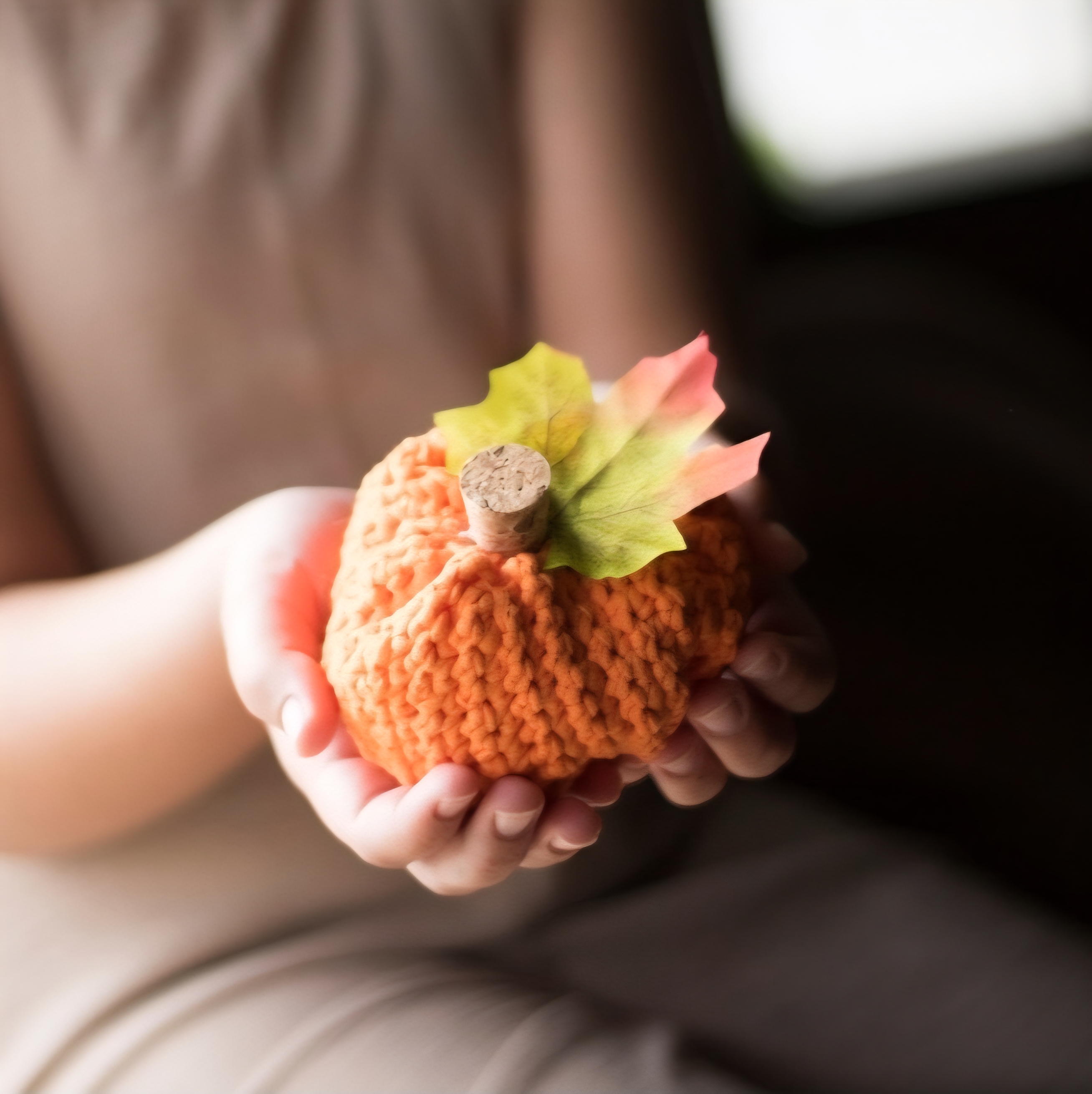 Past project: Crocheted Pumpkin made by children using our craft kits
