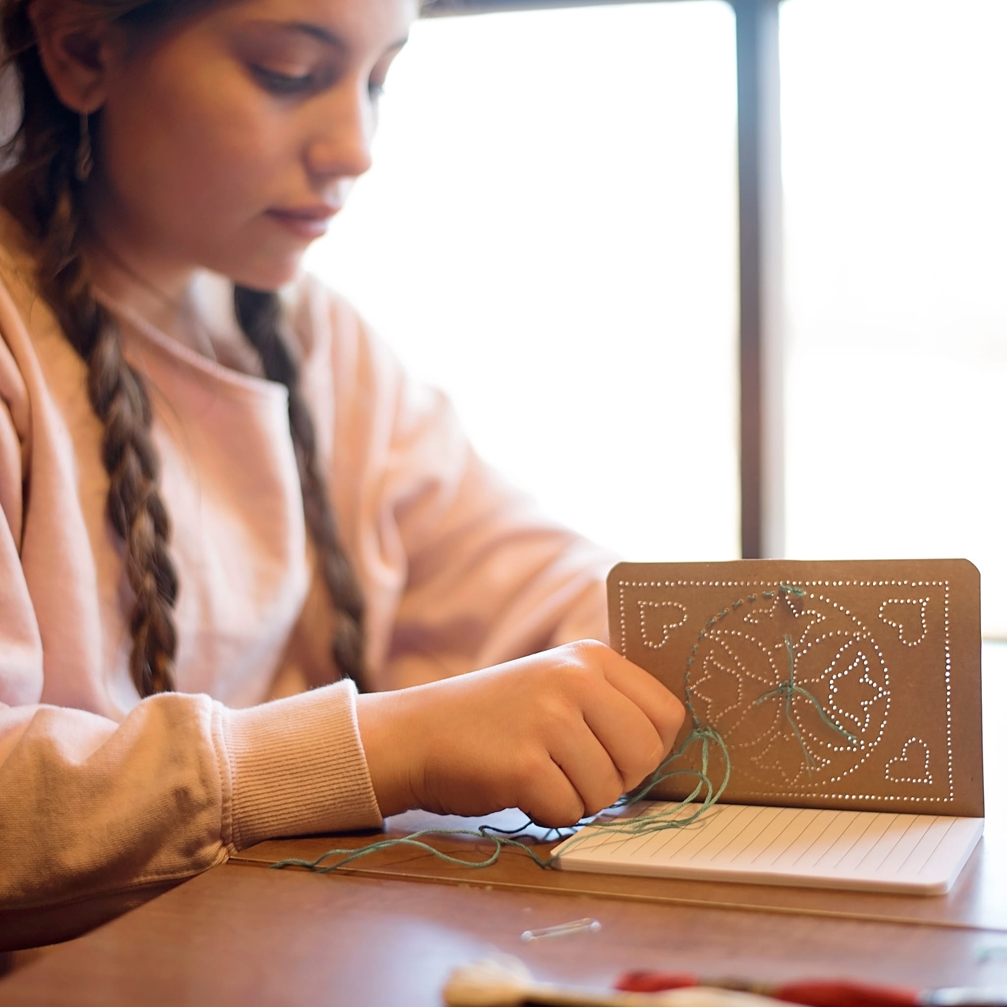 Family crafting together