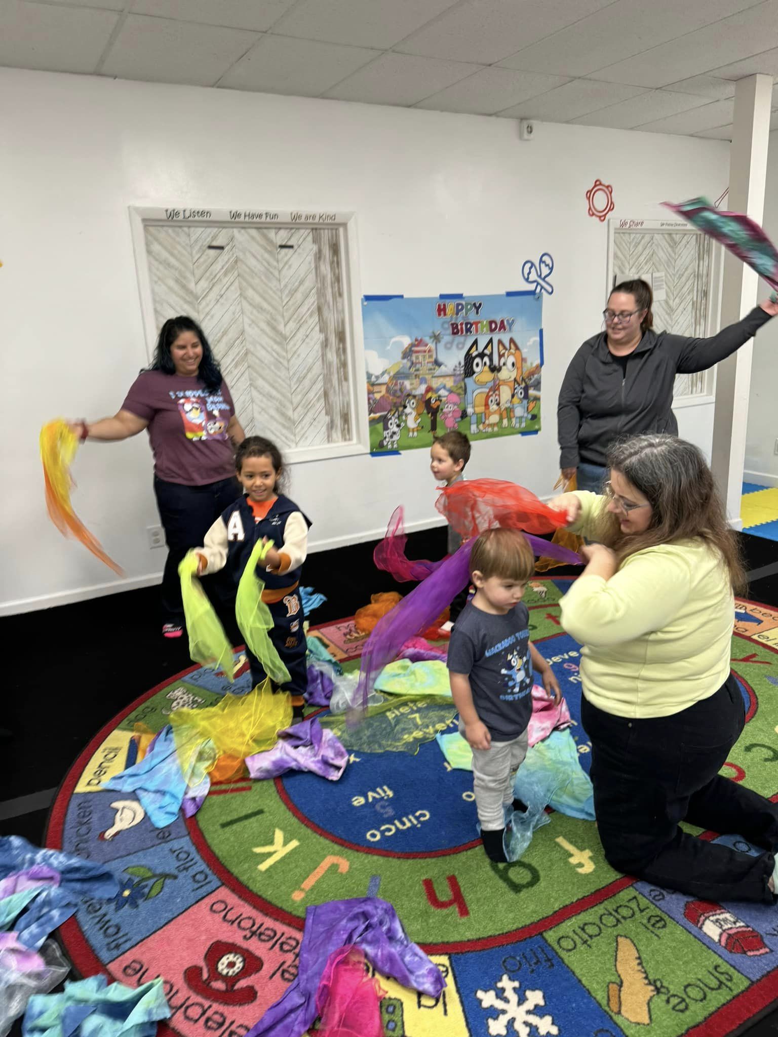 Kids exploring textures and materials