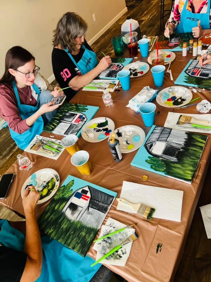 Paint party kids creating art