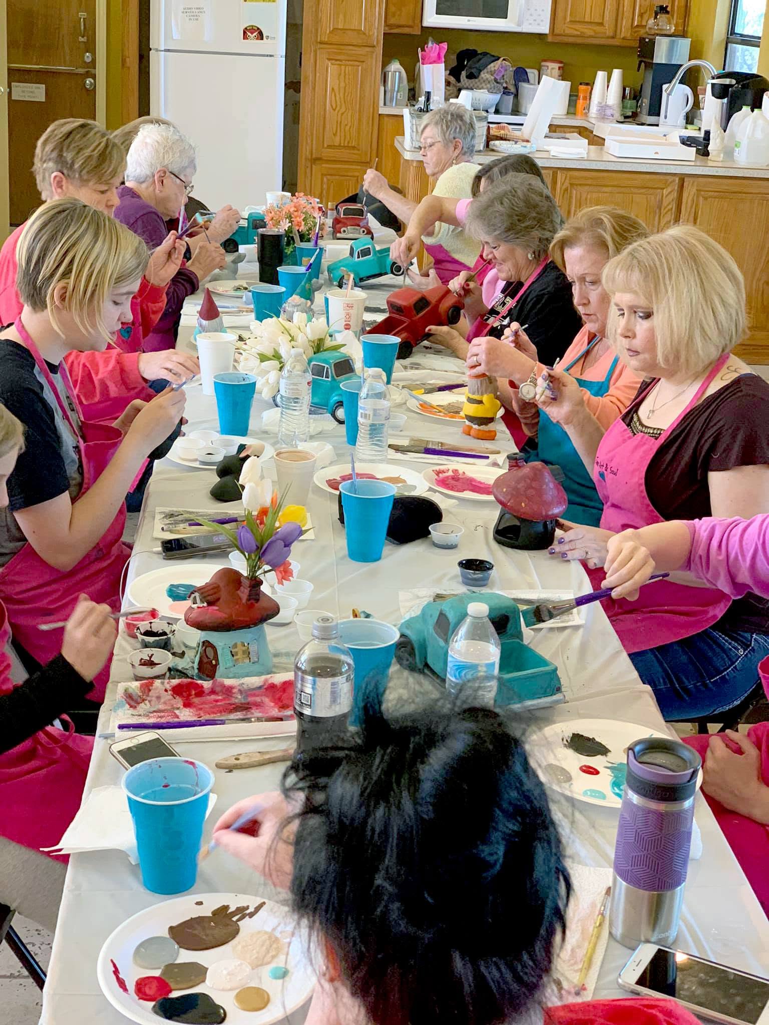 Children painting at a paint party