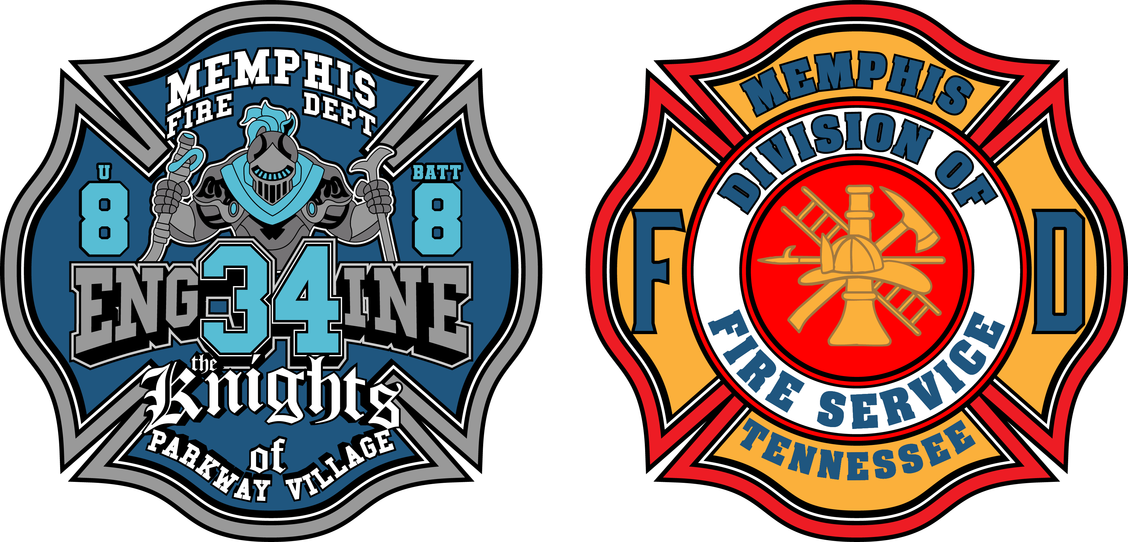 Memphis Fire Department Engine 34 coin and patch
