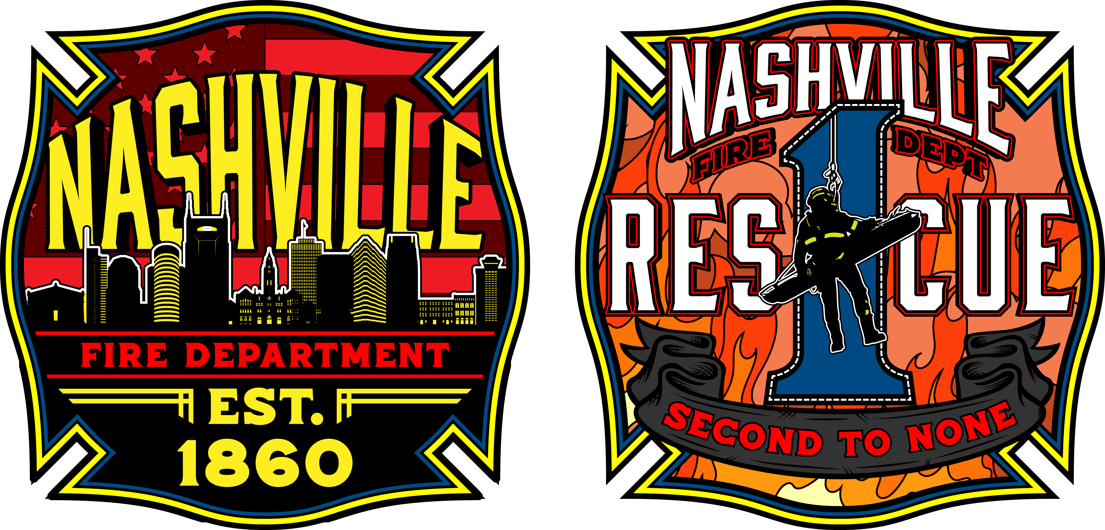 Nashville Fire Department Station 1 coin and patch