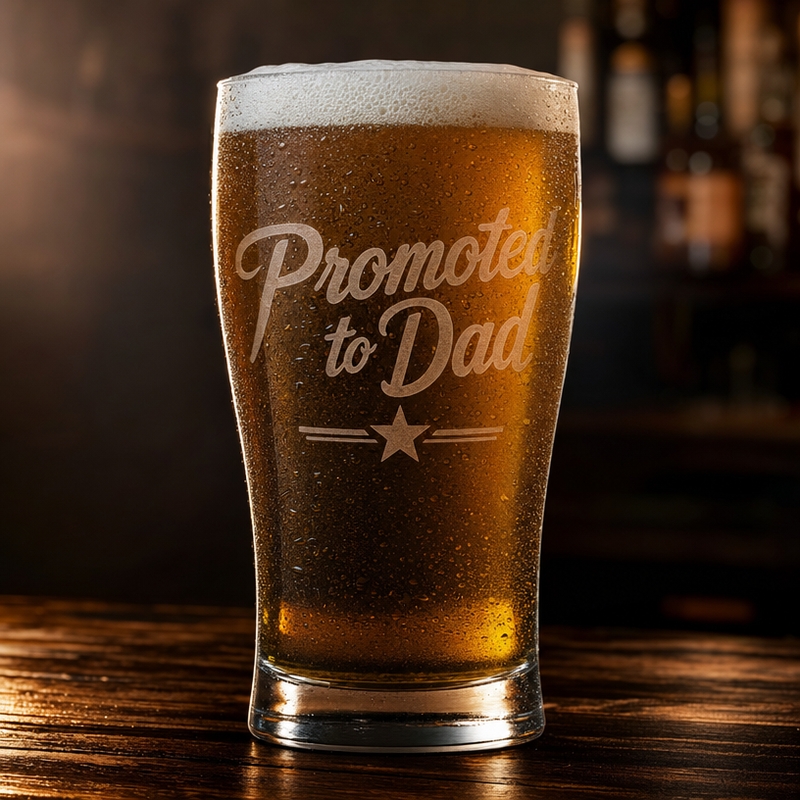 Promoted to Dad Beer Glass