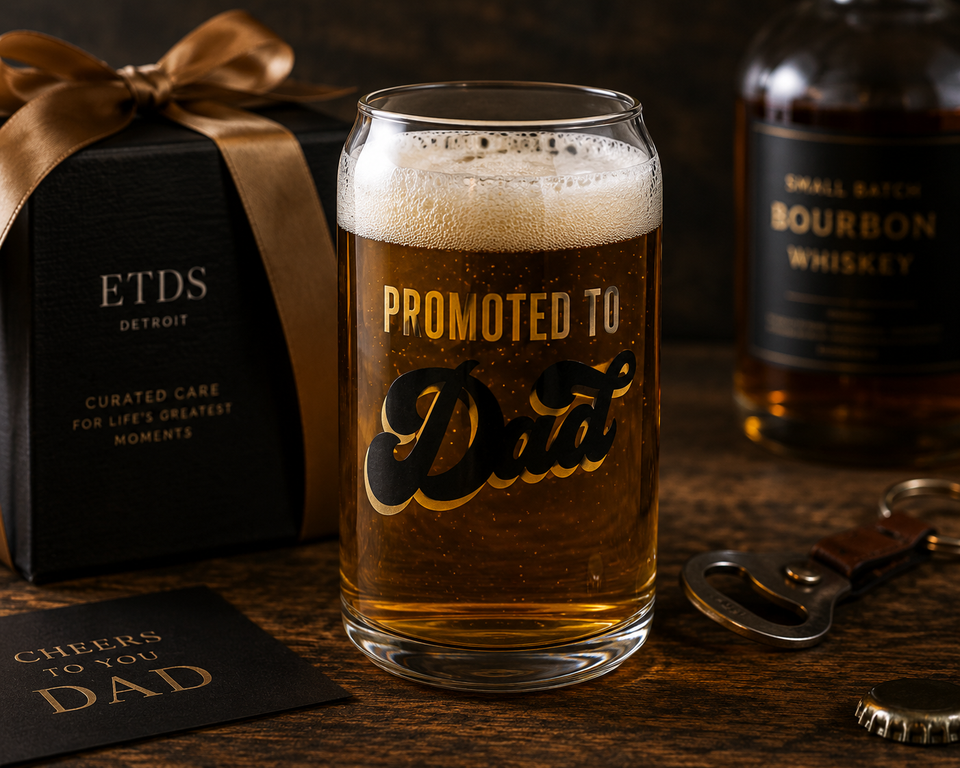 Promoted to Dad Beer Glass
