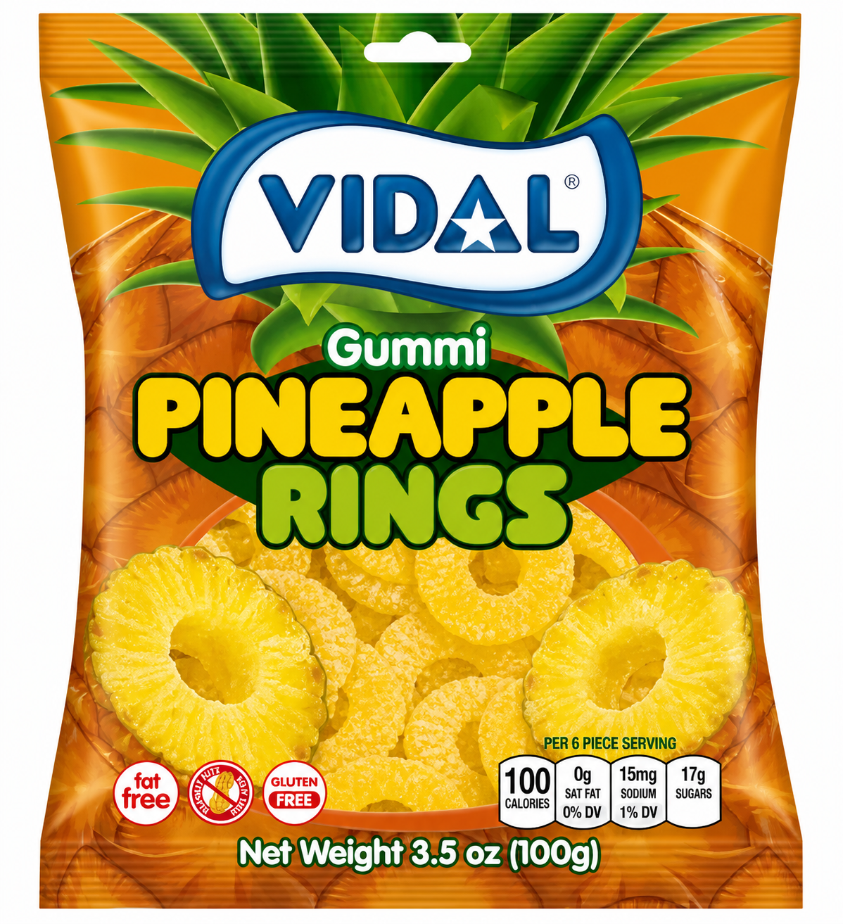 Vidal Gummi Pineapple Rings 100g (Spain)