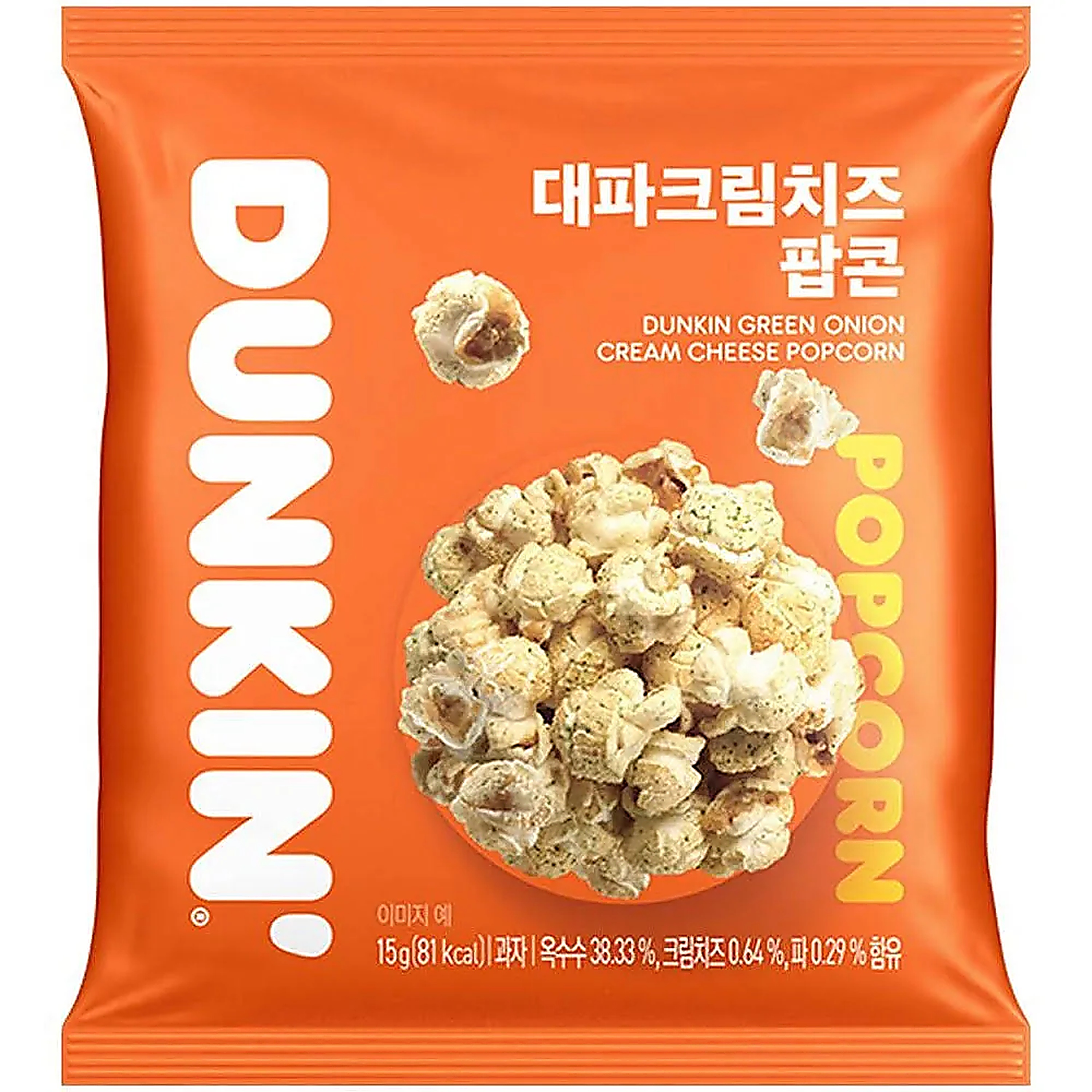 Dunkin Green Onion Cream Cheese Popcorn 15g (South Korea)