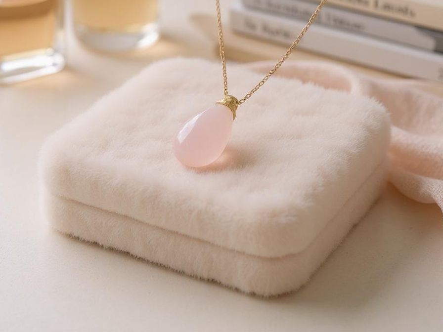 Pendentif Élixir du Cœur en quartz rose avec pipette