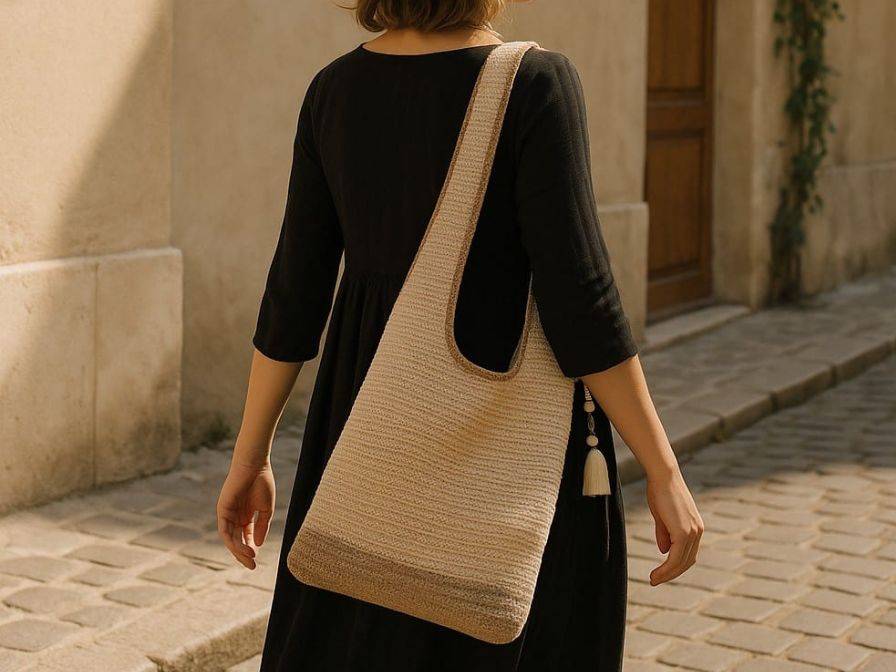 Sac au crochet fait main Terre de Lune, pièce unique