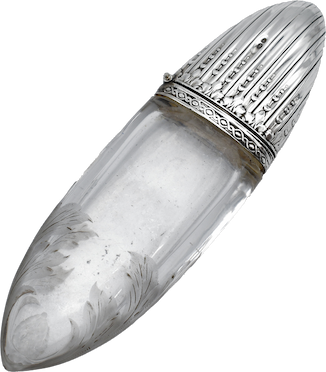 Silver Glass Etched Scent Bottle