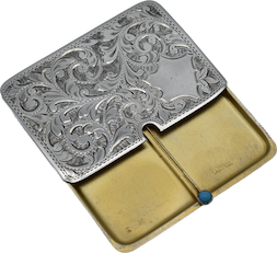 Silver Turquoise Stamp Case 1907