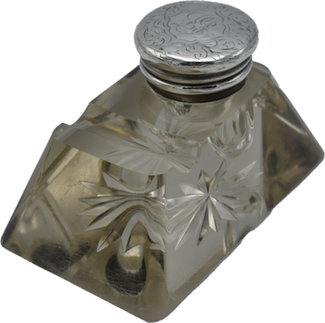 Silver Glass Inkwell 1912