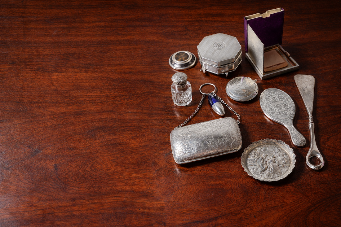 Antique and vintage vanity and personal silver