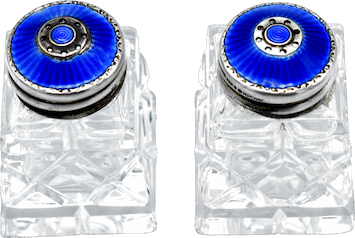 Silver Enamel Shakers