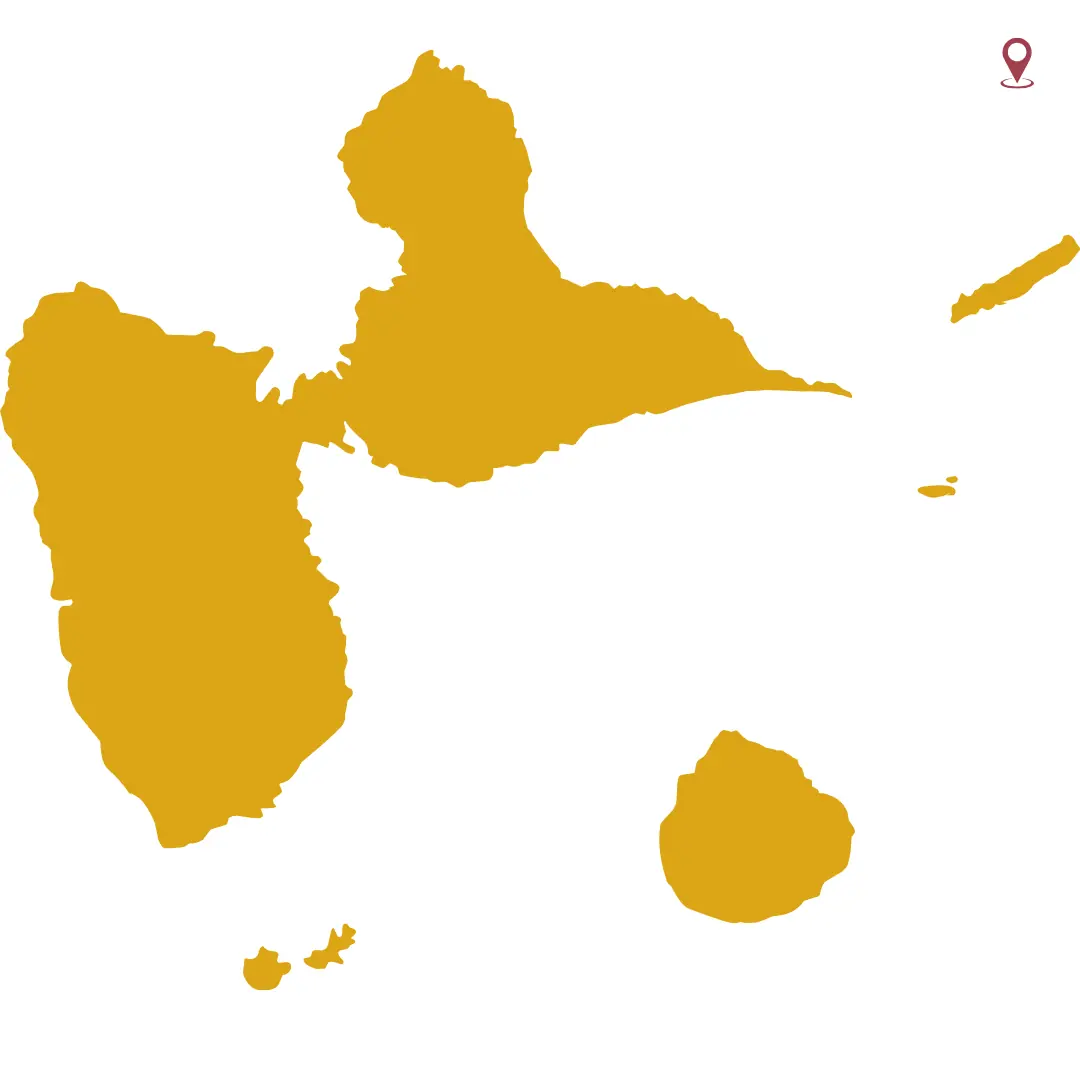 Carte des points de retrait Gwada Box en Guadeloupe