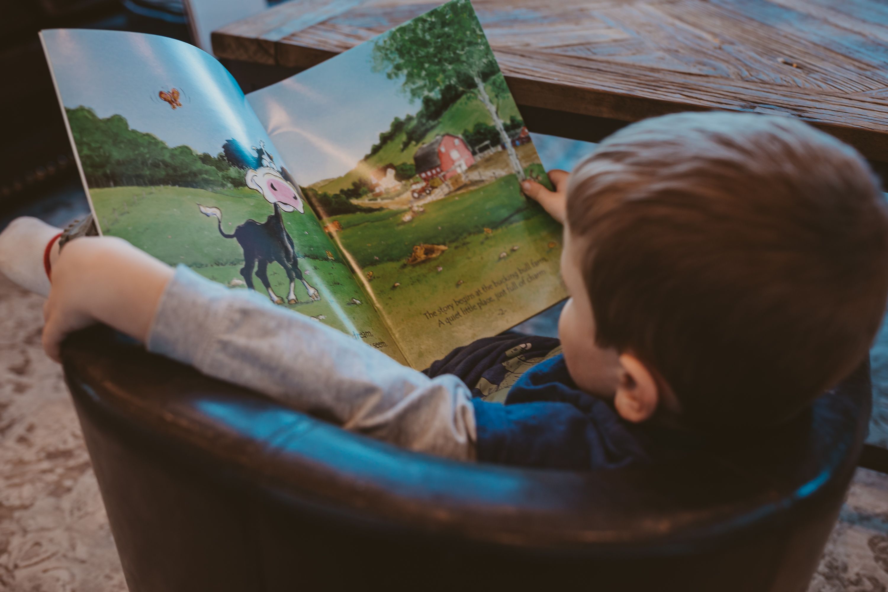 Children reading western books