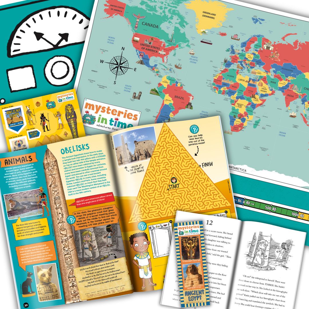 Close-up of magazine pages and activities