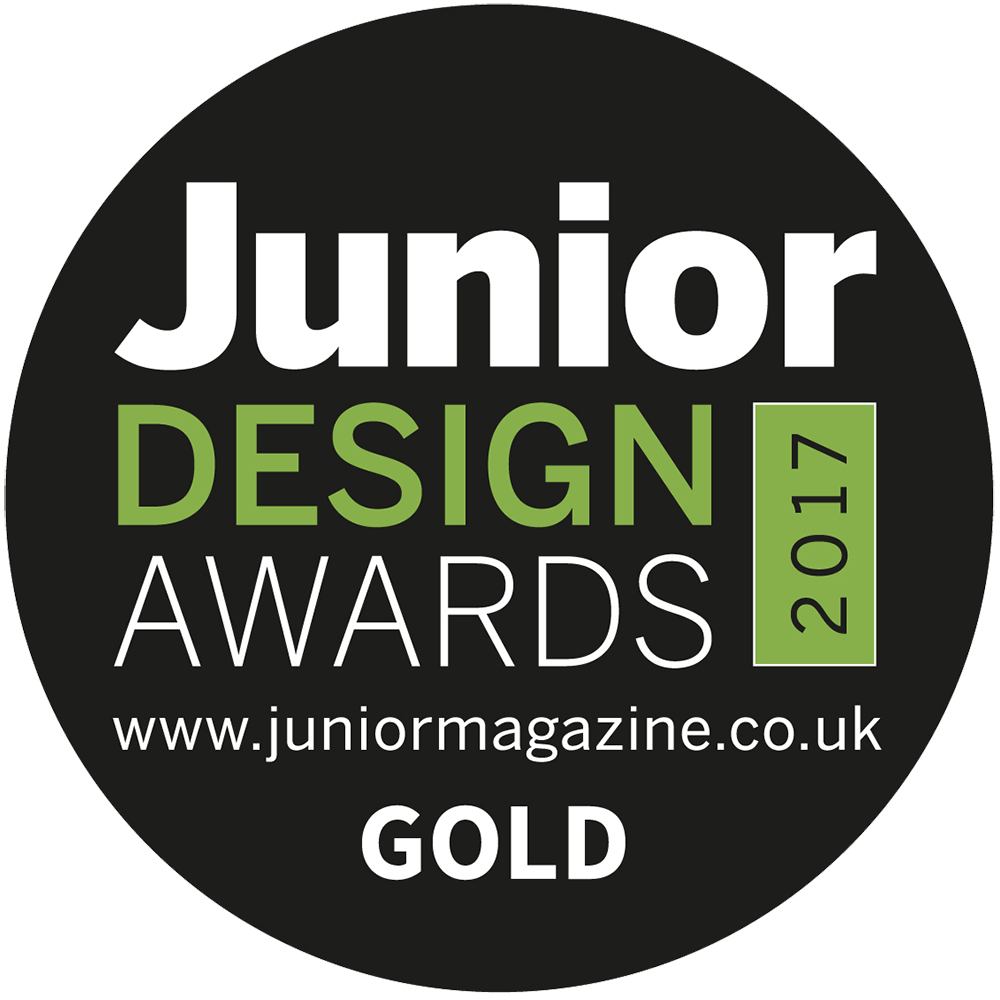 Junior Design Award 2017 Gold Winner badge for educational product excellence