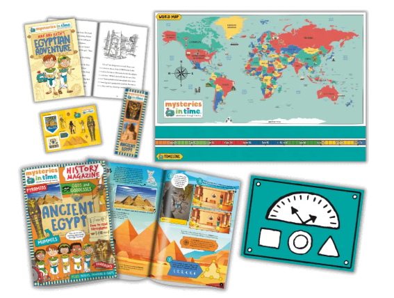 Boy reading history magazine