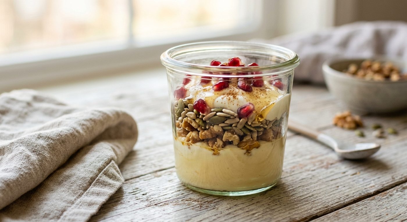Greek yoghurt parfait breakfast recipe