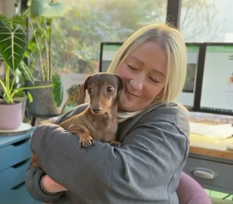 Nicole's workspace with paper plants