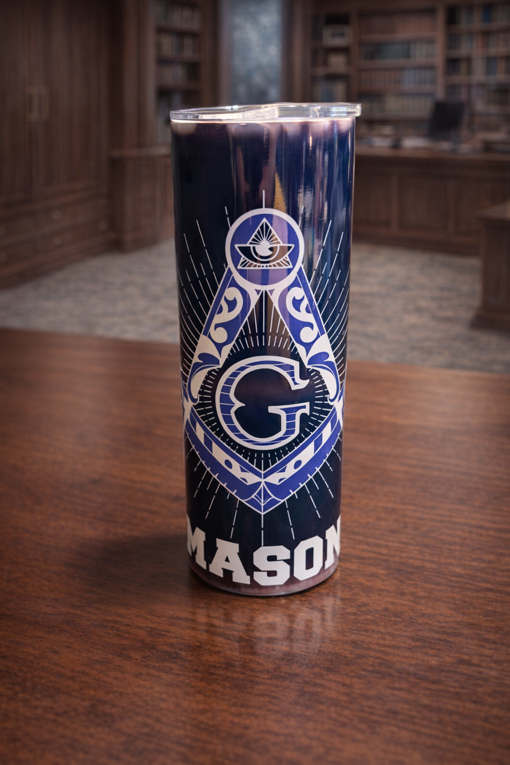 Masonic insulated tumbler with emblem