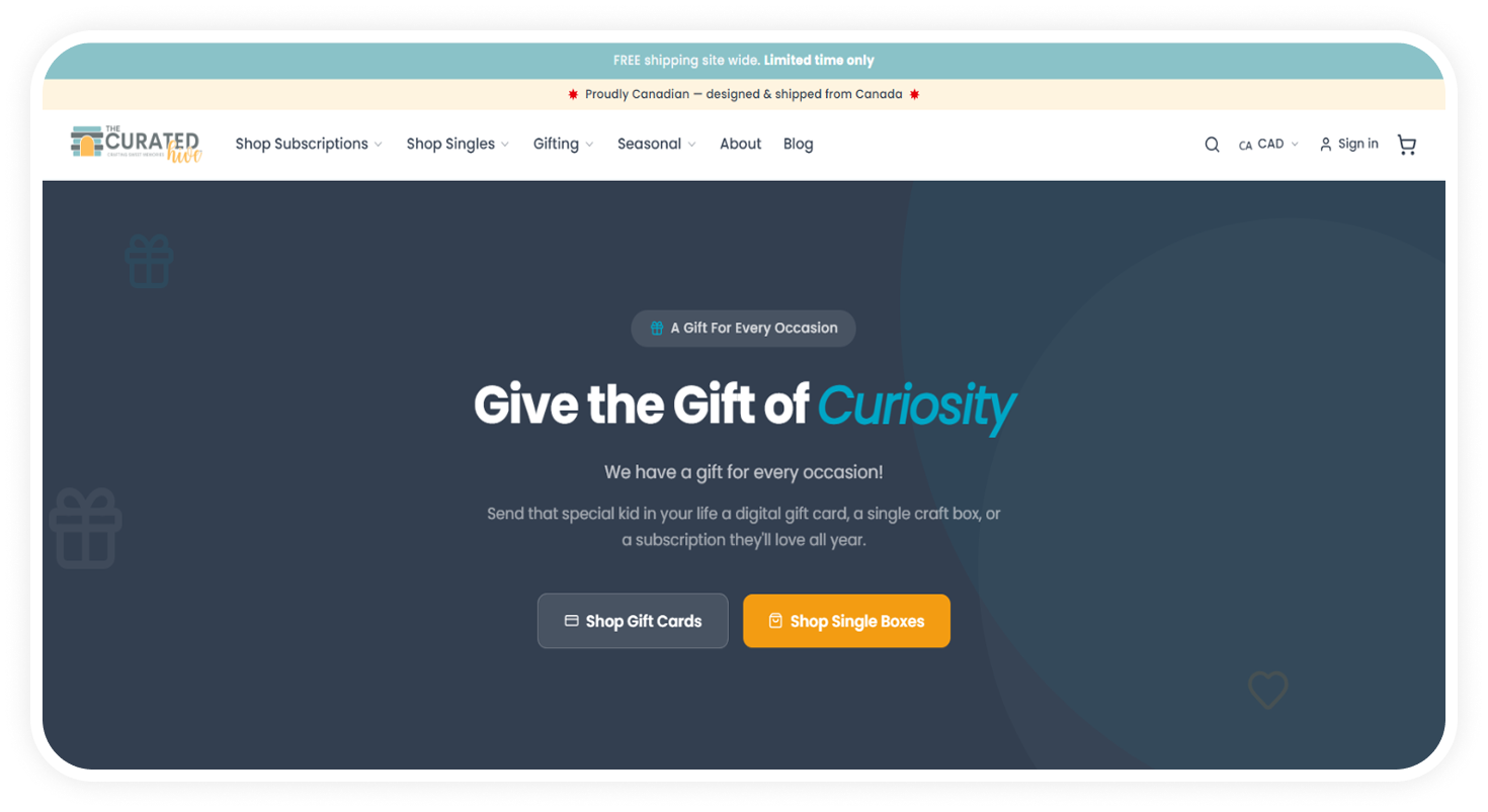 Gift Certificate & Corporate Gift Flows screenshot