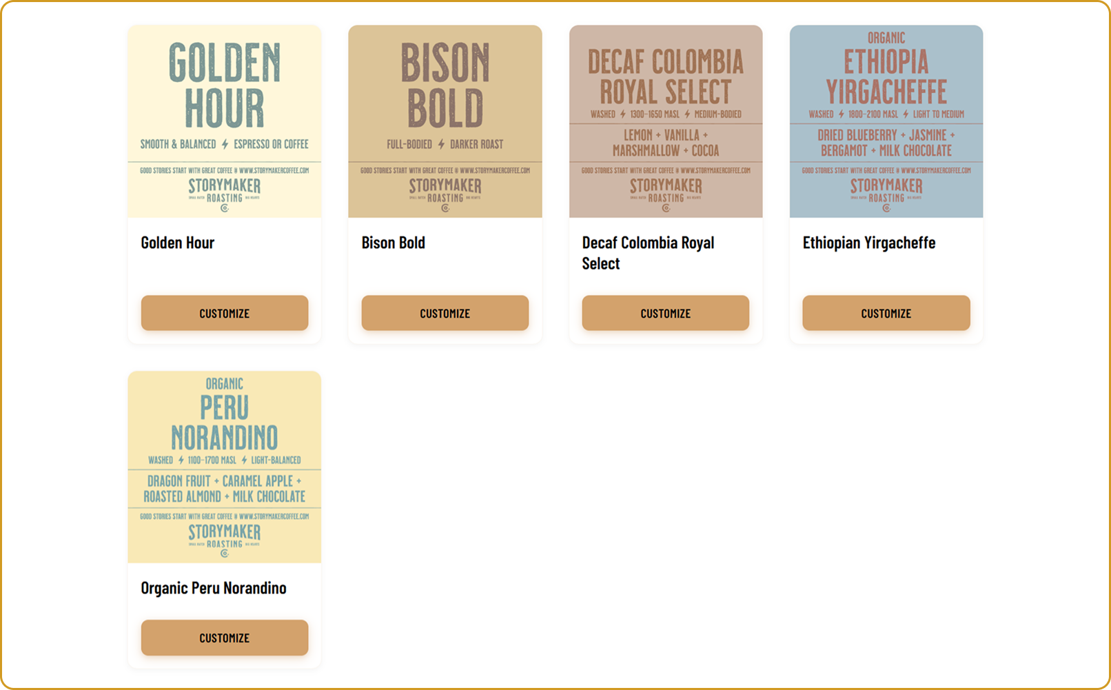 Product Catalog with Subscription and One-Time Options screenshot
