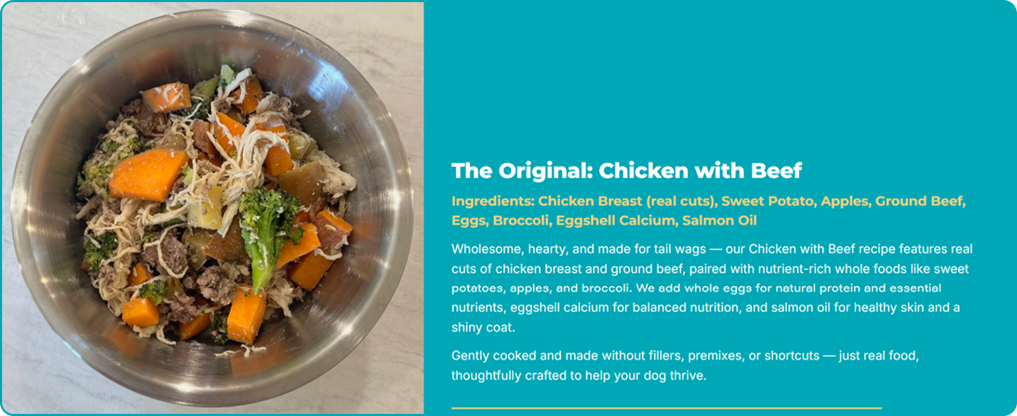 Interactive Meal Selection screenshot