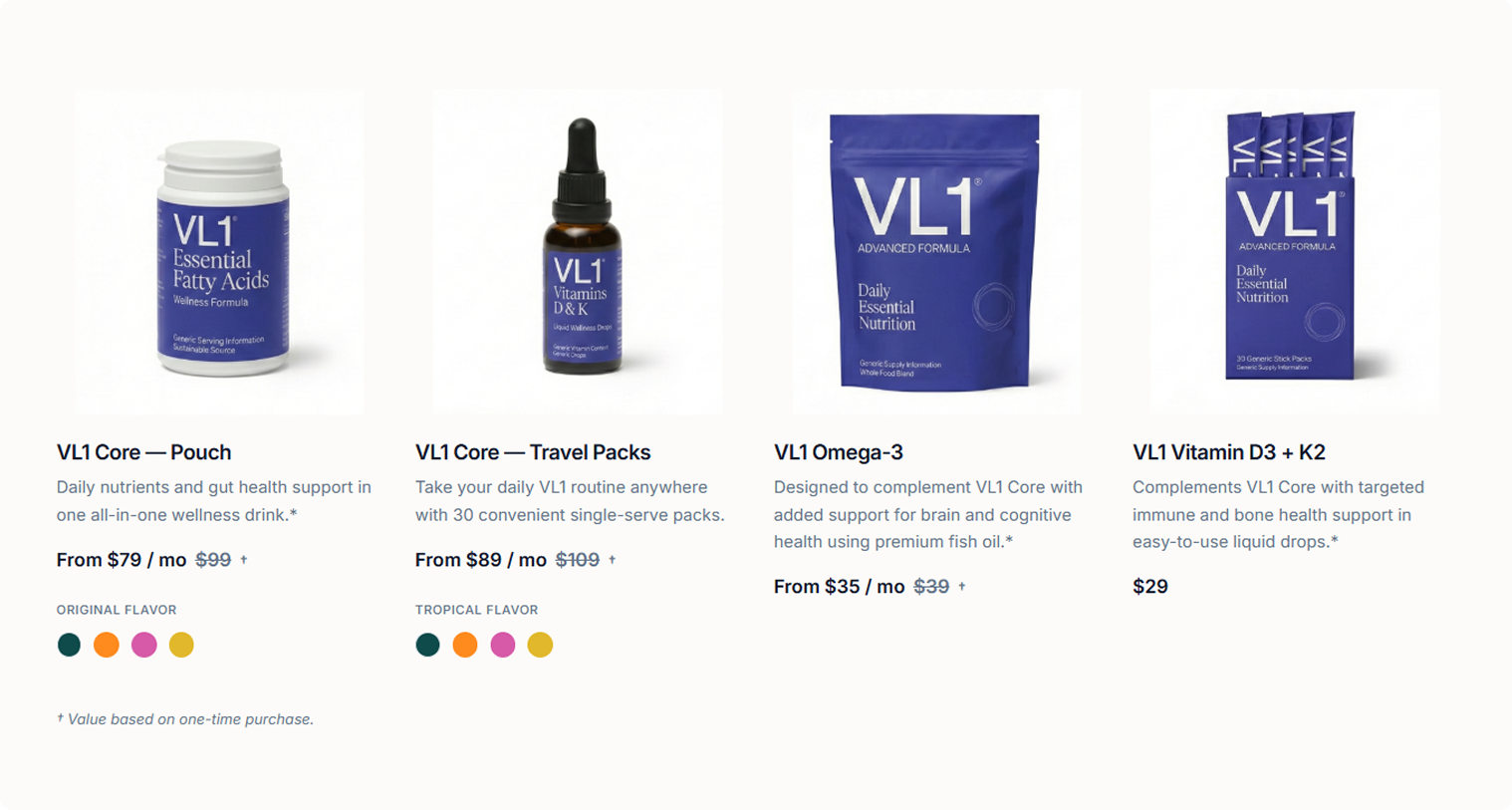 Product Comparison Table screenshot