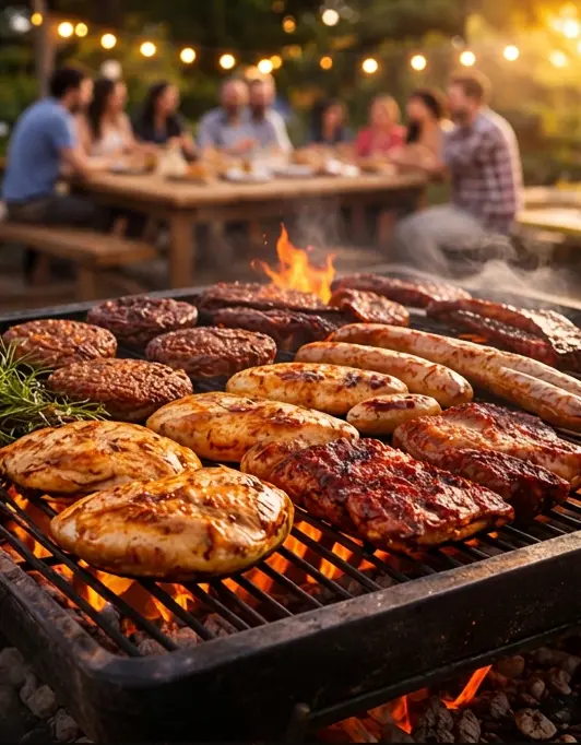 Large grilled meat platter for gatherings