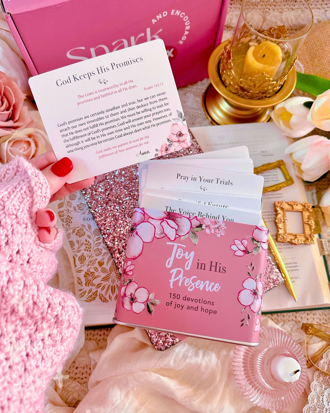 August Spark Joy & Encourage Box - Joy in His Presence devotional theme and faith-filled gifts