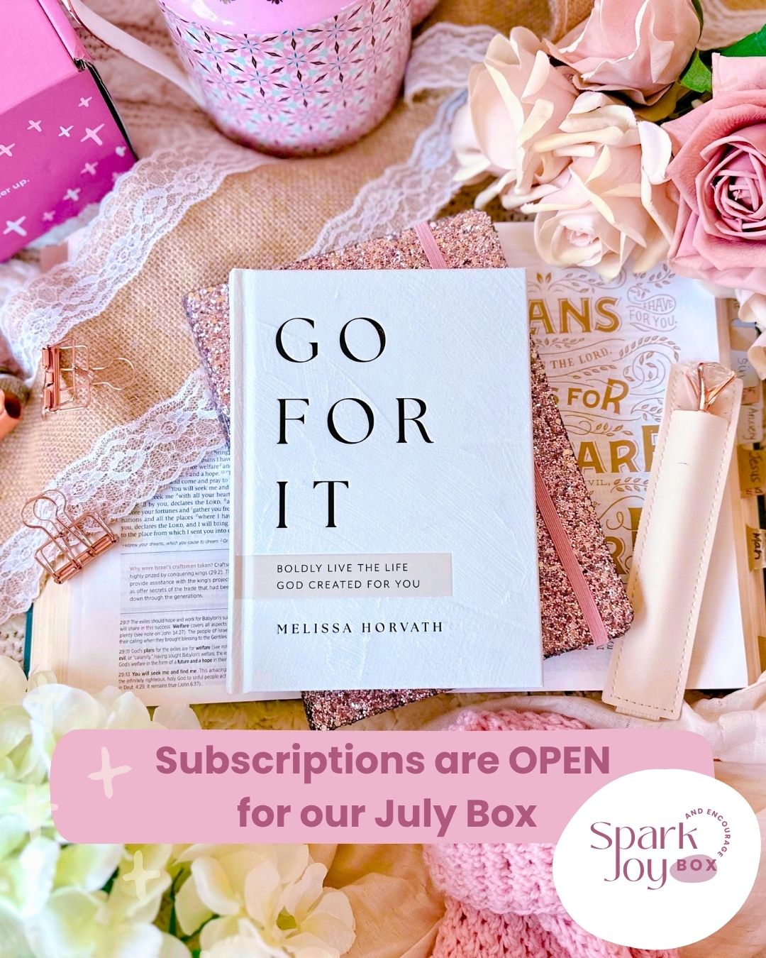 What's Inside the July Spark Joy & Encourage Box - Christian devotionals, journals, and faith-based gifts