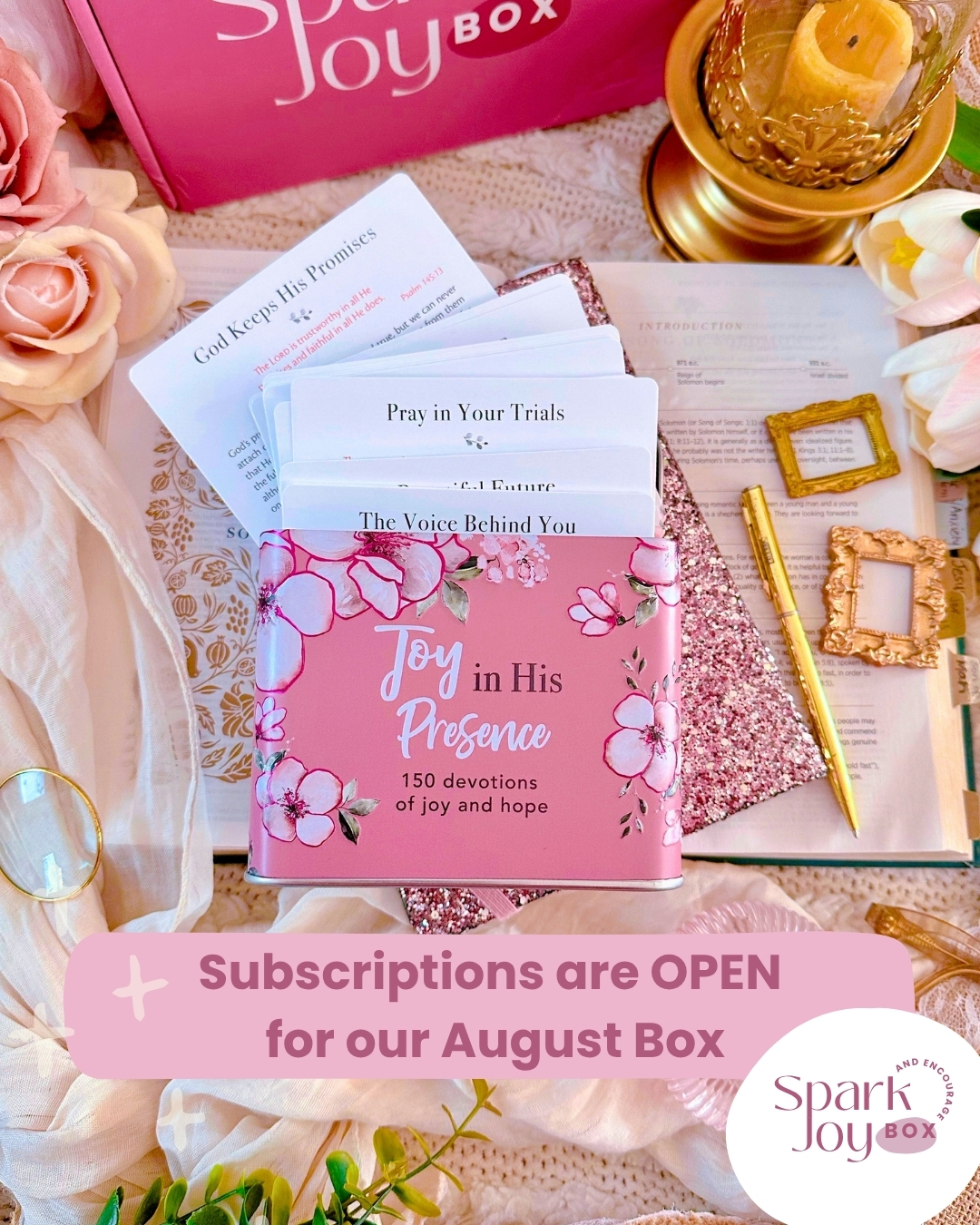 What's Inside our August Spark Joy & Encourage Box - Christian devotionals, faith-themed gifts, and encouragement