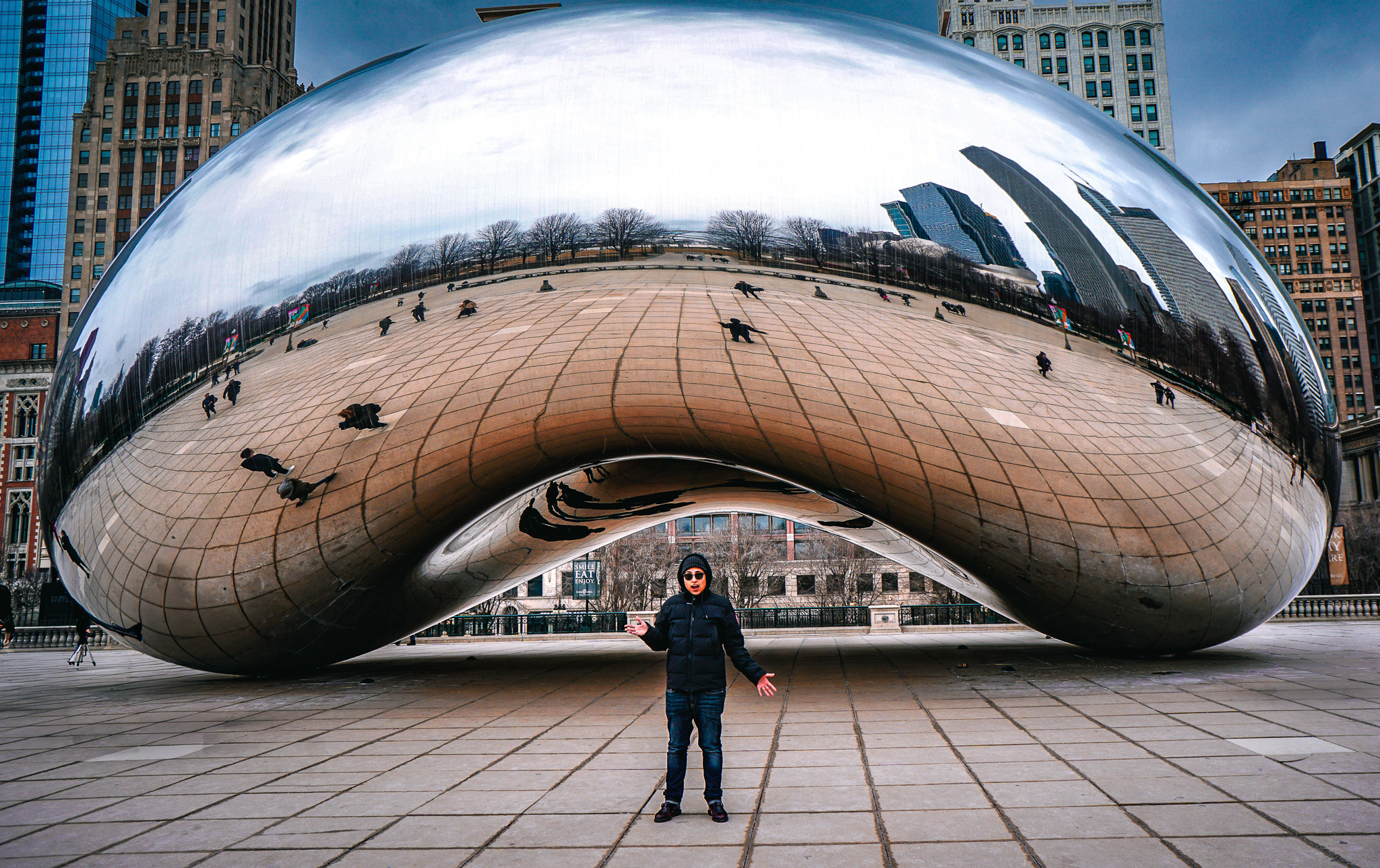 Photographer at Cloud Gate in Chicago