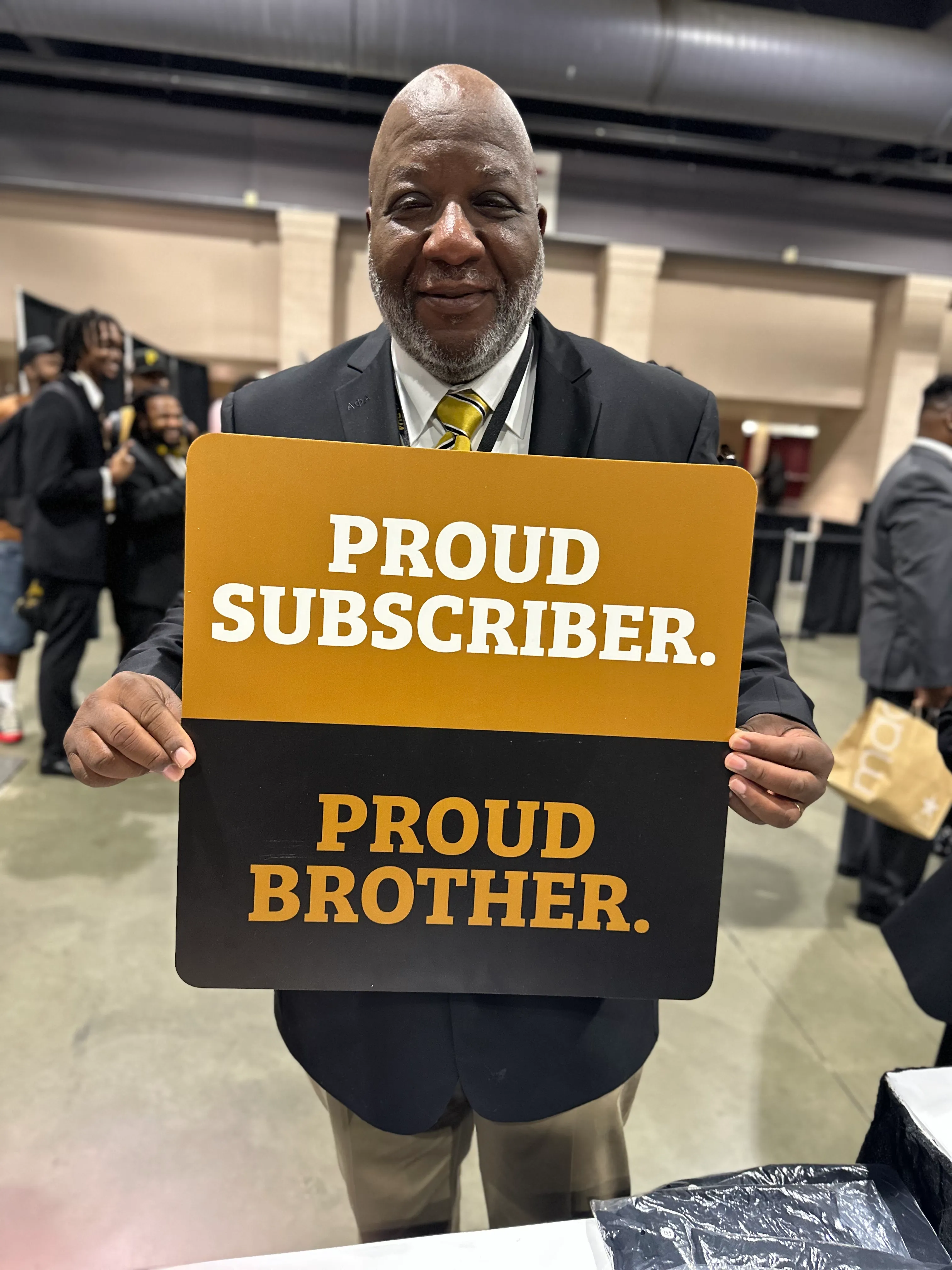 Alpha Traditions subscriber representing brotherhood culture in seasonal fraternity apparel