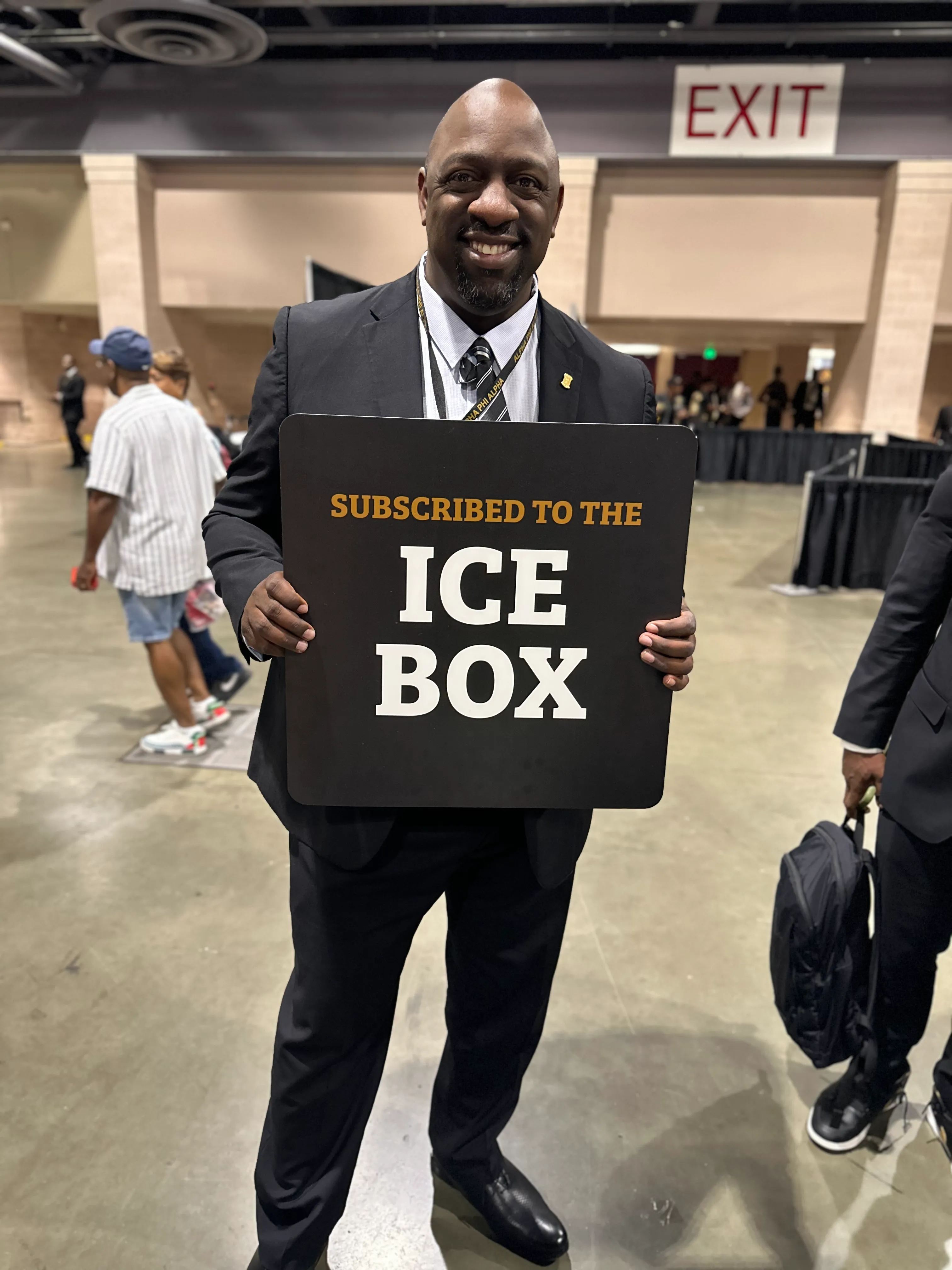 Alpha Phi Alpha members gathered in Alpha Traditions premium collection at a step show