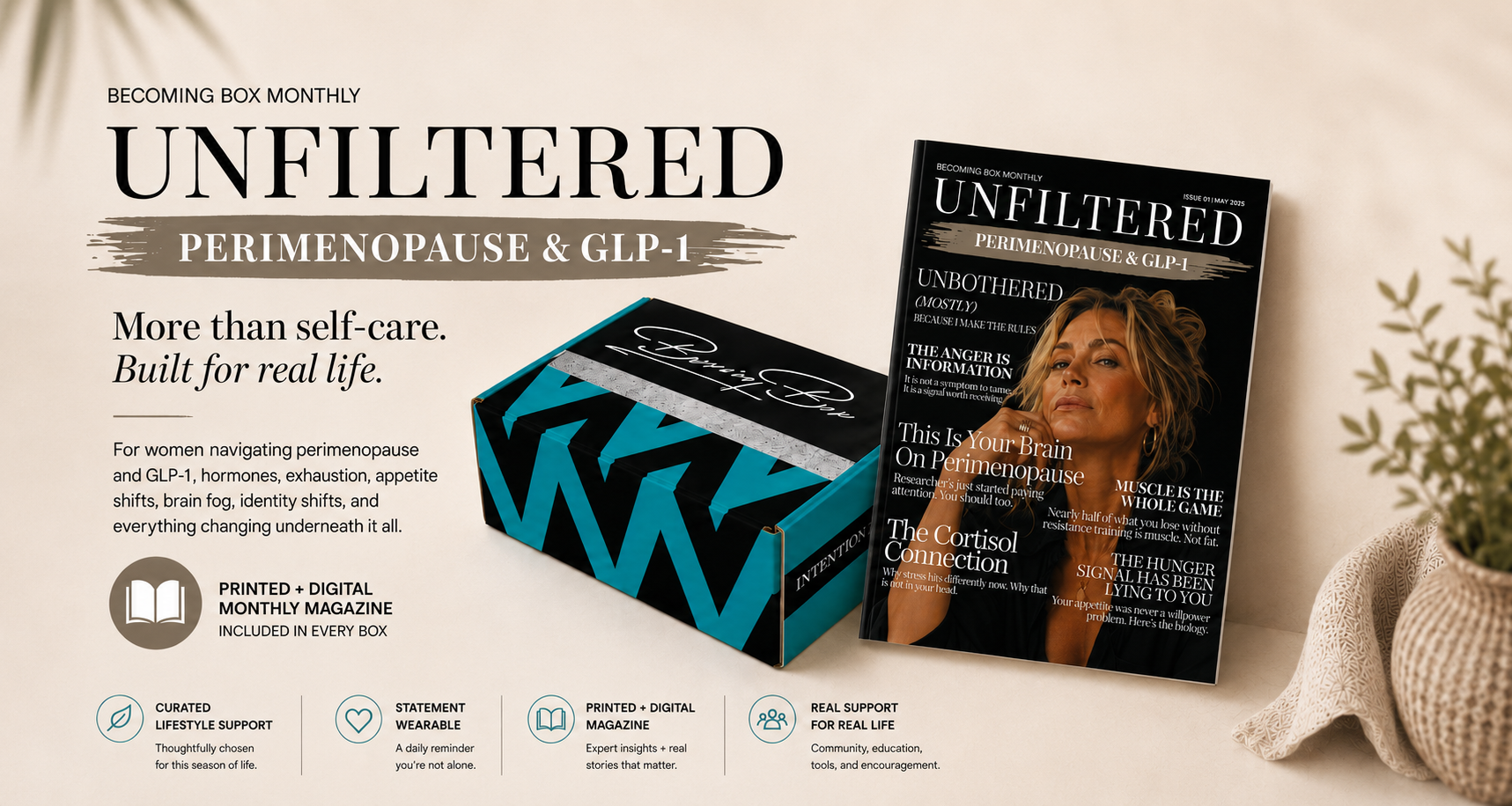 The full Unfiltered Box experience — publication, wearable, curated tools, and premium packaging