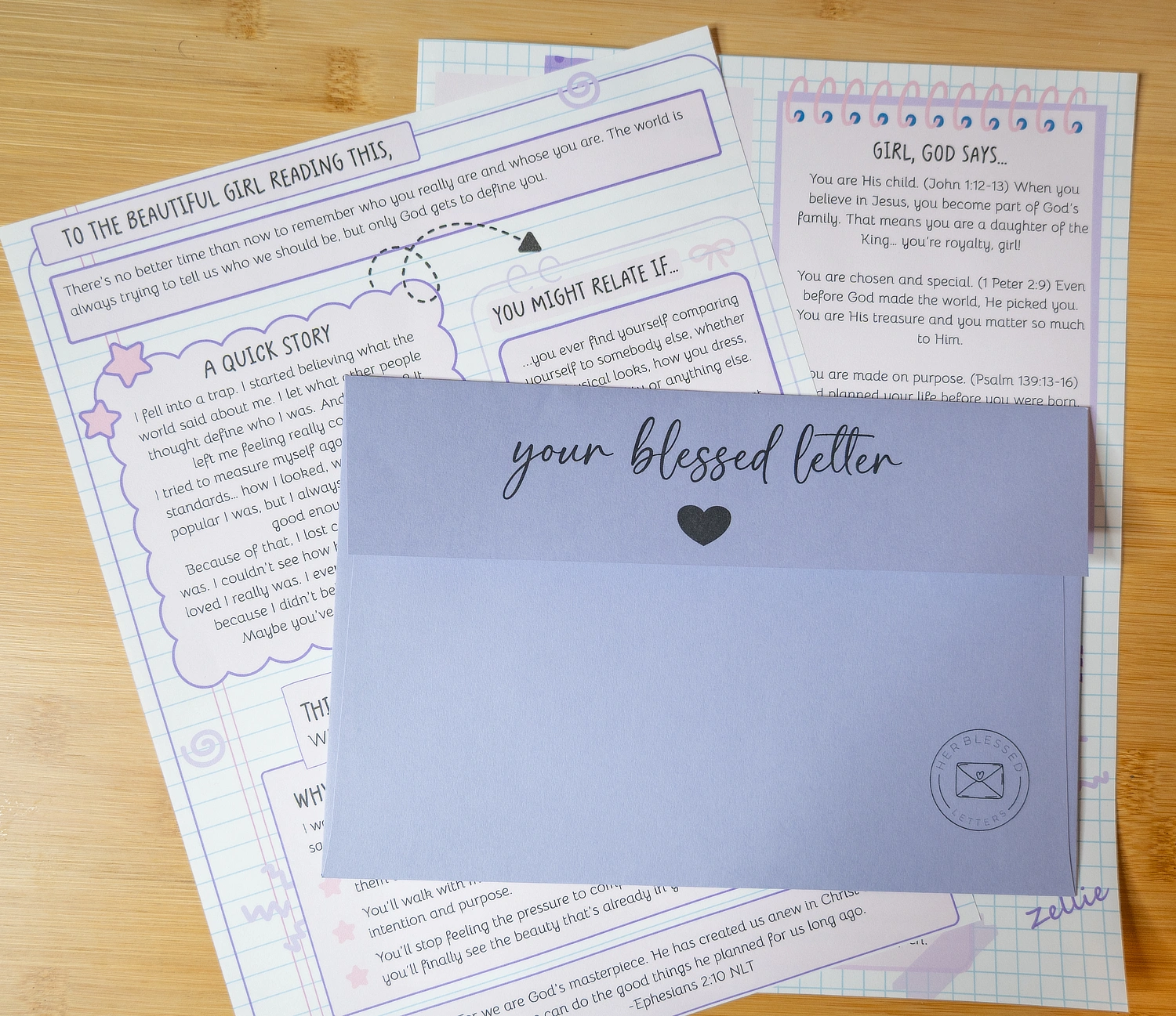 Beautifully curated letter contents