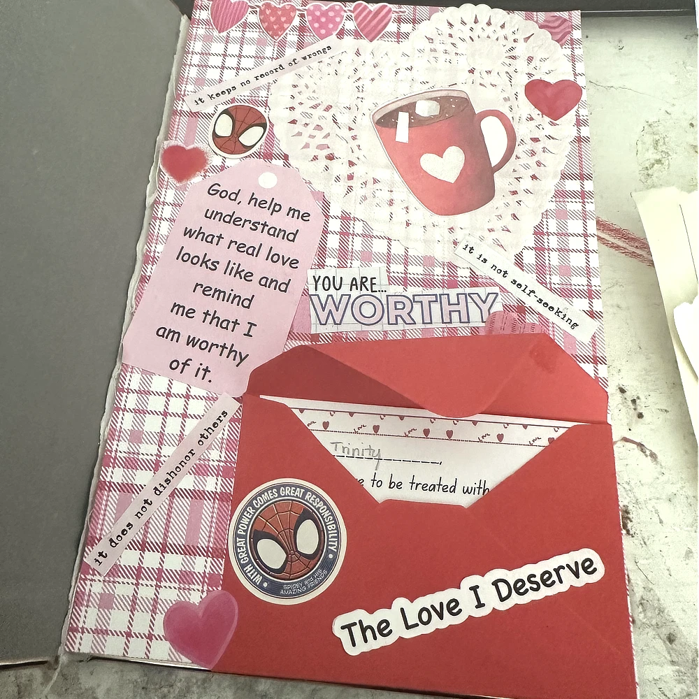 Trinity reading her letter