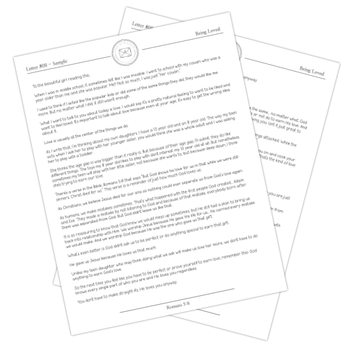 Personal letter style journaling written as a continuous letter