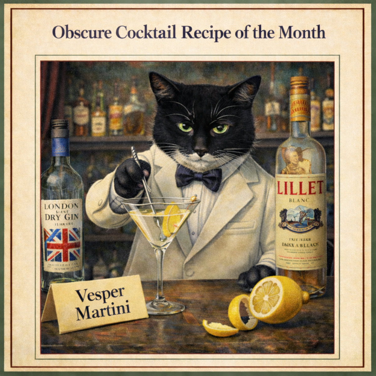 An obscure cocktail recipe card from Ink the cat