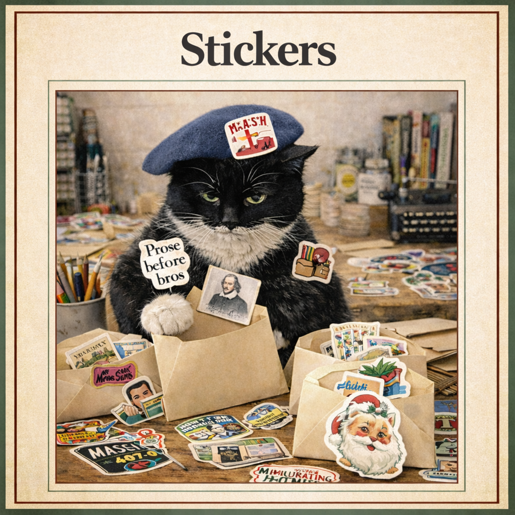 An assortment of hand-picked ink-themed stickers