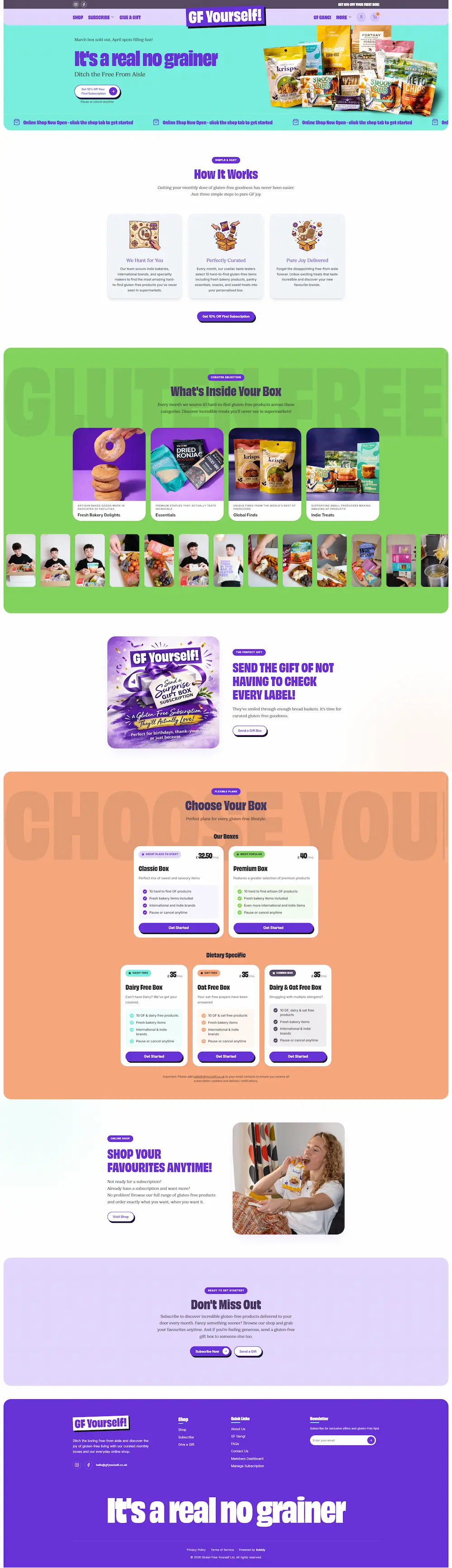 GF Yourself - subscription website design showcase preview