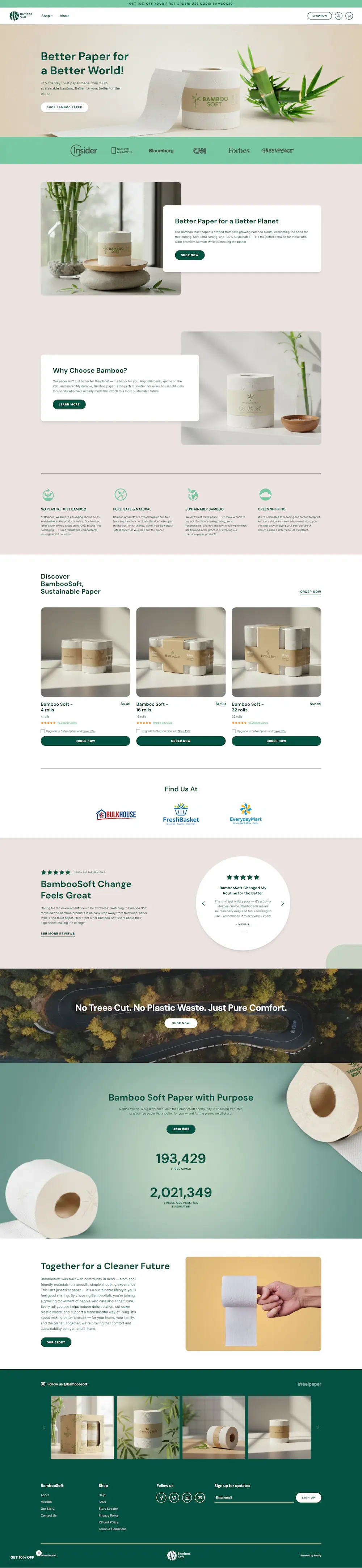 Bamboo Soft - subscription website design showcase preview
