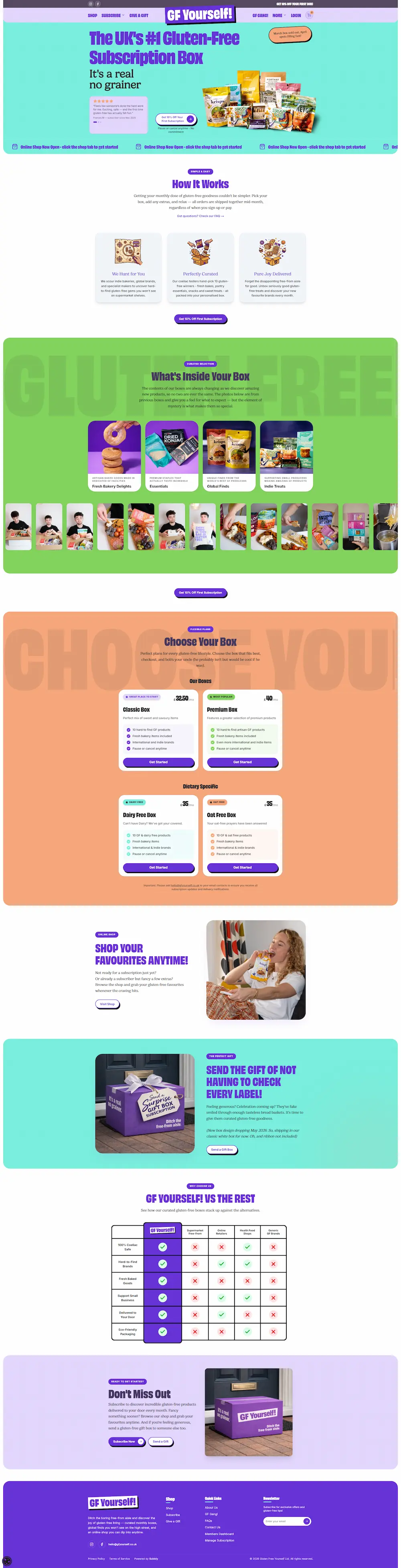 GF Yourself - subscription website design showcase preview
